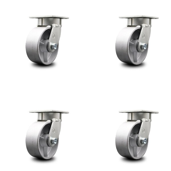 5 Inch Kingpinless Semi Steel Wheel Swivel Top Plate Caster SCC, 4PK